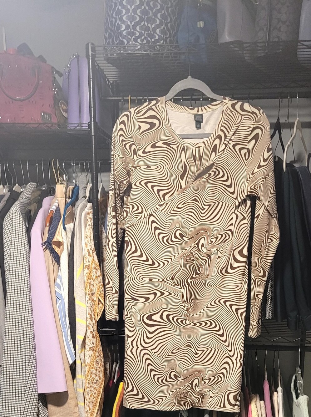 5 for $25 wild fable Brown and Cream Swirl Midi Dress